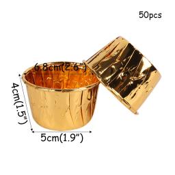 Envoltório de cupcake de ouro rosado 50 peças, suprimentos para festa, copo de bolo, decoração de casamento, ferramenta de cozinha de cozimento - Image 3