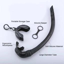 Silicone Dobrável Tubo Snorkel Snorkel Com Compacto De Armazenamento Caso Das Mulheres Dos Homens Arregaçar Snorkel Tubo de Respiração De Mergulho Molhado Novo - Image 3