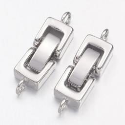 2 conjuntos de fechos para pulseira de relógio, fechos de metal com 1 furo, suprimentos para fabricação de joias diy, orifício de 24x7x4mm, 1mm - Image 1