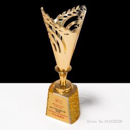 Troféu de metal personalizado com medalha de base de cristal Recompensa comercial e universal Excelente competição de funcionários Lembrança para comercial, 1pc - Image 4