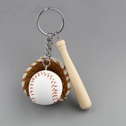 Mini luva de beisebol de três peças chaveiro para homens e mulheres, chaveiro, chaveiro, beisebol, esportes, carro, bastão, 11cm, 1 pc - Image 5