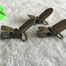 30 peças 1 ''25mm metal antigo ganchos de bronze prendedor de chupeta de bebê prendedor de chupeta clipe de chupeta prendedor para fita - Image 3