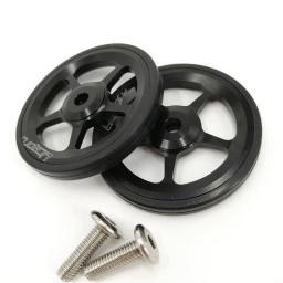 Litepro para brompton bicicleta dobrável rack de carga traseira fácil barra extensão da roda roda telescópica roda rolamento 60mm - Image 5