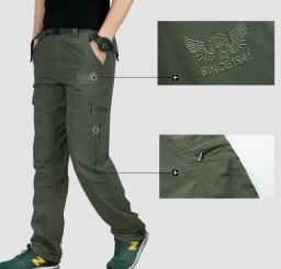 Calças de caminhada impermeáveis para homens, roupa ao ar livre seca rápida, alpinismo, pesca, exército, trekking, esporte, verão, 2020 - Image 3