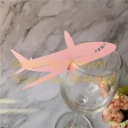 60 peças corte à laser avião forma de mesa cartão de nome cartão de vinho copo de papel cartões de decoração de festa de casamento lembrança várias cores - Image 4
