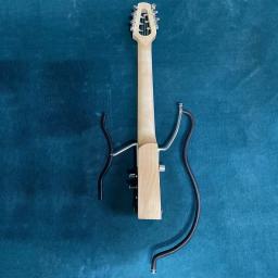 Portátil folheado guitarra prática pescoço guitarra elétrica acord fingering instrutor mudo guitarra para iniciante viagem guitarra - Image 3