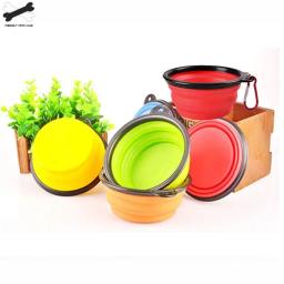 Tigela de silicone dobrável para cachorros, acessório para pets, tigela de viagem portátil para alimentador de cachorro, utensílios pequenos de apoio para cães, 1 peça - Image 1