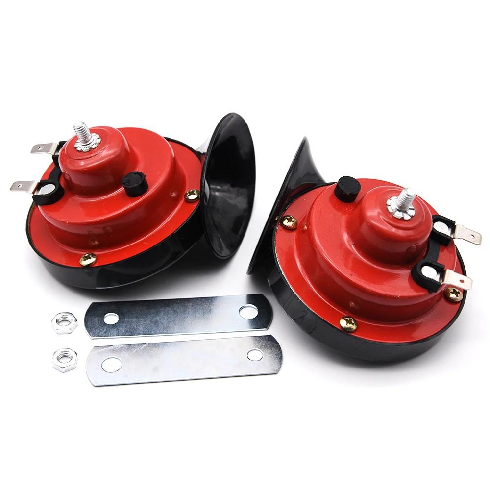 Kit Universal Air Horn para Carro e Motocicleta, Super Alto, Tom de Explosão, Elétrico, Compacto, 12V, 115DB, 2Pcs - Image 1