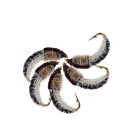 24 pçs/caixa realista nymph scud voar para a pesca da truta isca de inseto artificial simulado scud worm isca de pesca - Image 5
