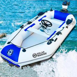 Solarmarine 2.7m 4 pessoas 0.9pvc barco inflável caiaque de pesca grosso e resistente ao desgaste canoa tapete de ar piso com todos os acessórios - Image 1