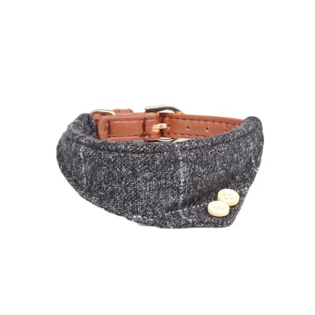 Coleira de couro personalizada para cães e gatos com laço e bandana, acessórios de luxo para animais de estimação de todas as tamanhos