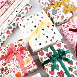 Papel de embrulho de presente, papel de embrulho de presente do dia dos namorados, casamento, amor, natal, caixa de papel com 10 peças - Image 3