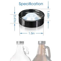 Tampa de rosca de vedação prática para garrafa de cerveja, Growler Cap for Glass Jares Gallon Jar, Carboy, 38mm, 12Pcs - Image 6