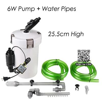 Filtro externo ultra-silencioso para aquários: caixa de filtragem e bomba de água 6W para tanque de peixes