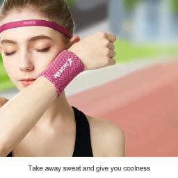 Esporte sweatband para ginásio yoga voleibol mão suor banda de pulso suporte respirável gelo refrigeração tênis pulseira envoltório - Image 5