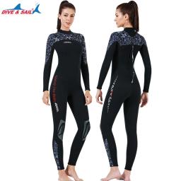 Fatos Wetsuits completos para homens e mulheres, roupas de mergulho em neoprene, roupa de natação com zíper, manga comprida de peça única, esportes aquáticos 3mm - Image 6