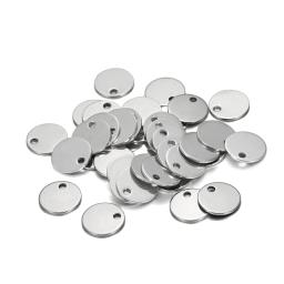 Encantos de Aço Inoxidável para Fazer Jóias, Tag De Cão Redondo, Estampagem Em Branco, Pingentes para Colares Personalizados, DIY, 6-30mm, 10-50Pcs - Image 6