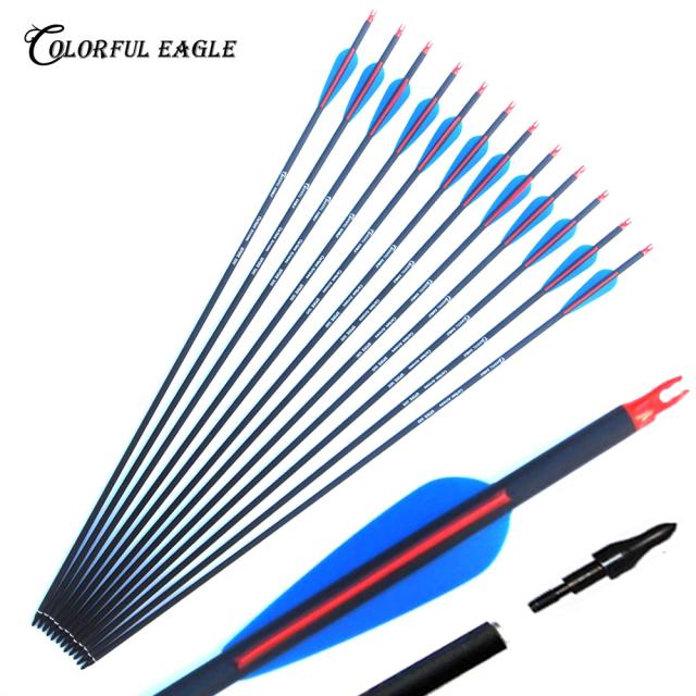 Flecha de Carbono Substituível de 28" a 31" com Pontas Ajustáveis para Arcos Compostos e Recurvos