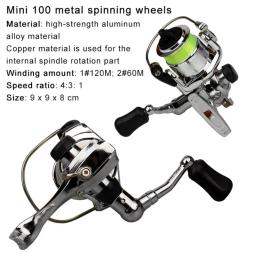 Portátil Vara De Pesca De Aço Inoxidável, Mini Roda De Giro, Kit De Carretel, Rio, Lago, Pólo De Pesca De Gelo, Acessórios - Image 5