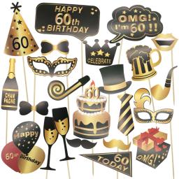 Chicinlife-conjunto de acessórios para cabine fotográfica, ideal para decoração de festas de aniversário, 30th, 40 e 50th, 60 ° aniversário - Image 3