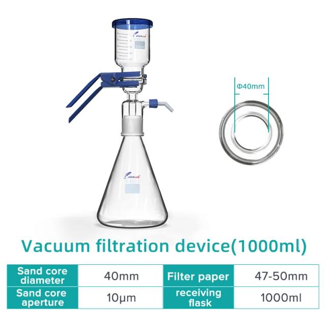 JOANLAB Aparelho de Filtro a Vácuo 1000ml Laboratório Filtro de Vidro