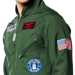 Terno piloto masculino dos anos 80 filme top gun uniforme da força aérea adulto halloween cosplay traje carnaval páscoa purim fantasia vestido - Image 5