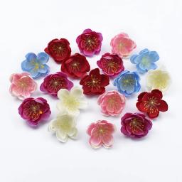Flores decorativas do pulso da cereja da seda, presentes DIY, decoração do Natal para a HOME, flores artificiais para a noiva do casamento, caixa dos doces, 20 pcs - Image 2