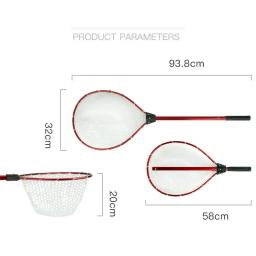 Rede de pesca do silicone com a liga de alumínio telescópica Rod, anti-gancho, esportes ao ar livre, ferramentas de pesca, inverno - Image 5