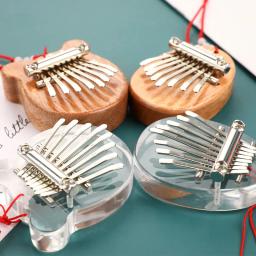 8 teclas mini kalimba polegar piano dedo teclado pingente criativo caixa de madeira mogno musical bom instrumento musical 5 estilos - Image 2