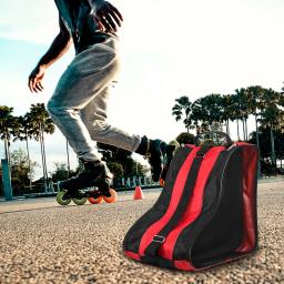 Saco de transporte de skate respirável para crianças, Estojo para patins inline, 3 camadas de armazenamento, Patins de gelo - Image 3