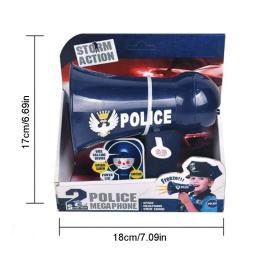 Megafone para crianças, adereços polícia para crianças, brinquedo sirene polícia, trocador voz - Image 6