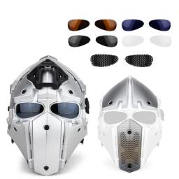 Máscara de Paintball Rosto Completo com Capacete Protetor Ajustável, Máscara de Airsoft Tático, Exército Militar, Jogo CS, Novo - Image 5
