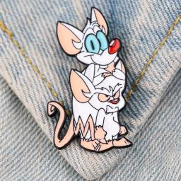 Pin bonito do esmalte do rato para roupas, Alfinetes de lapela do anime vintage, Presente de ano novo, Emblemas de maleta manga no broche da mochila - Image 2