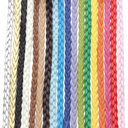 Multicolors Trançado PU Cordão De Couro, Flat Faux Cordas Artesanato, DIY Jóias Fazendo Fornecedor, 5mm, 10m por lote - Image 1