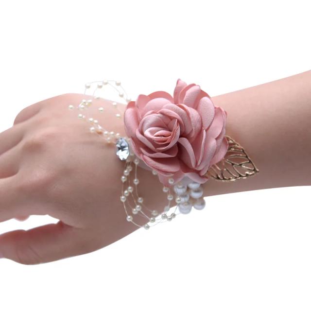 Corsage de Pulso YO CHO para Dama de Honra - Elegante Pulseira de Casamento com Flores de Seda para Estilo Sofisticado