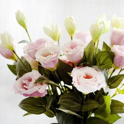 Artificial Eustoma Flor para Decoração de Casa, Seda Falsa, Casamento, Atacado, 3 ramos, 70cm - Image 1