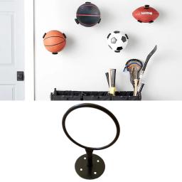 1 pçs fixado na parede bola titular rack de exibição suporte de bola para futebol vôlei preto casa para crianças adultos amantes da bola - Image 1