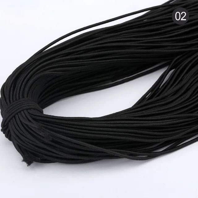 Corda Elástica Colorida de Borracha 2mm - 5 Jardas de Alta Qualidade para Costura e Artesanato