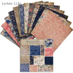 Lychee vida 12 folhas japonês scrapbooking packs papel origami arte artesanato diy álbum de fotos fundo almofadas de papel que faz o cartão - Image 1
