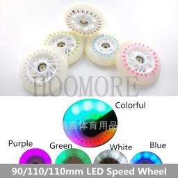 Roda de velocidade de flash led flash brilhante patins de velocidade em linha núcleo magnético 90mm 100mm 110mm roxo azul verde branco colorido 8 peças - Image 1