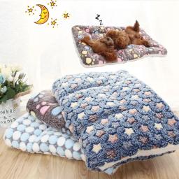 Cama de pelúcia para animais de estimação, colchão com almofada para gatos, suprimentos para animais de estimação, cobertor para cama de inverno, tapete de dormir - Image 2