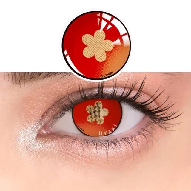 Lentes de Contato Multicoloridas para Cosplay - 2 Peças de Acessórios Animados para Halloween e Anime