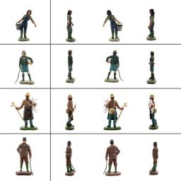 Figuras Pessoas Modelo para Diorama, Série Fazenda, Vilão, 4-Pessoas, Exibição de Mesa de Areia, Escala 1:32 - Image 3