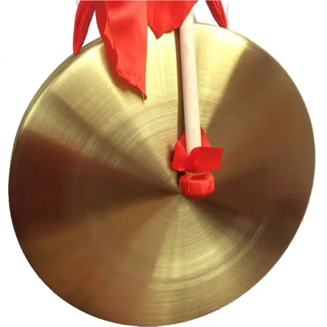 Gongo de Bronze Amarelo para Percussão Chinesa - Disponível em 15cm, 18cm, 22cm e 25cm