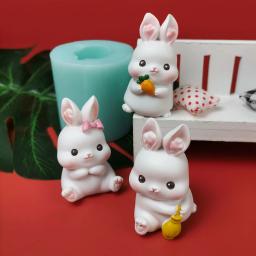 3d animal coelho forma sabão molde de vela molde de silicone aroma gesso gesso resina molde diy artesanato artesanal moldes - Image 3