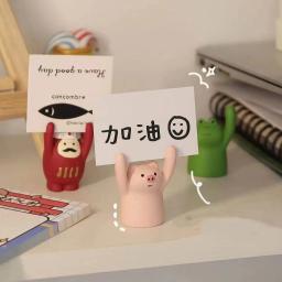 Bonito animal cartão de visita titular memorando nota stands resina photo clip para escritório casa decoração escolas suprimentos mesa - Image 2