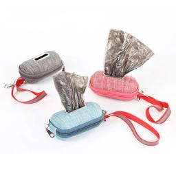 Dispensador de sacos de cocô de cachorro, portátil, pet, saco de cocô de resíduos, suporte com corda, limpeza, banheiro, acessórios suprimentos para cães - Image 1