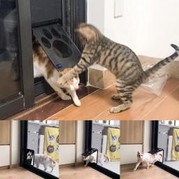 Porta de tela para animais de estimação, porta com impressão de pata de cachorro, anti-mordida, tela pequena para cães/gatos, material abs + rede de nylon, suprimentos para animais de estimação - Image 5