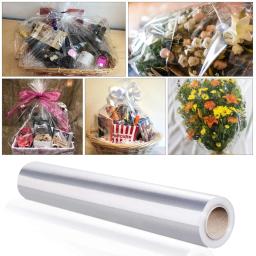 Limpar celofane Wrap Roll, grosso, transparente, filme longo, embrulhar presentes para flores, Craft Bouquet Basket, embrulho de papel de embalagem - Image 1