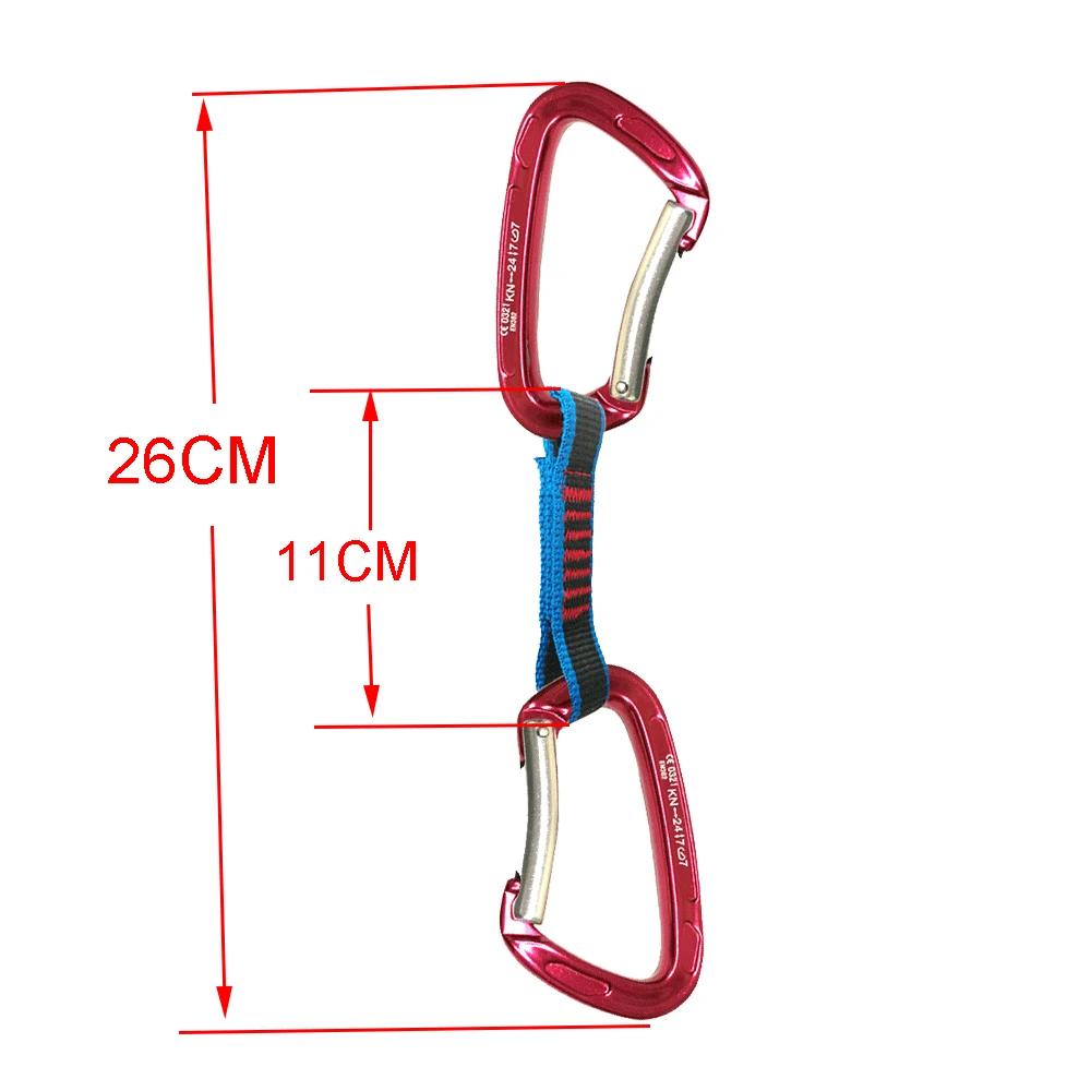 Escalada Quickdraw Segurança Bloqueio Extensão, Professional Bent Mosquetão Sling, Equipamento ao ar livre Montanhista, 22KN - Image 1